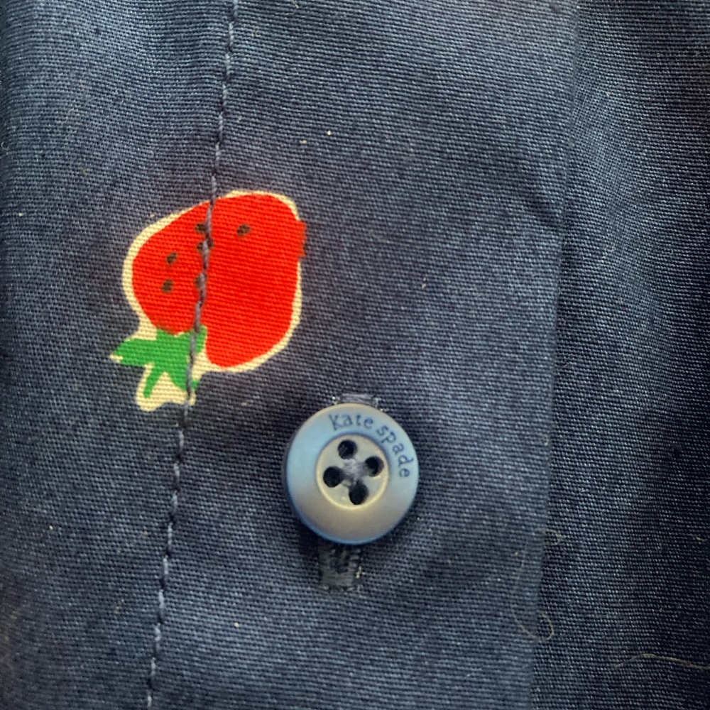 HP Kate Spade Tossed Strawberry Cotton Shirtdress - Picture 8 of 9